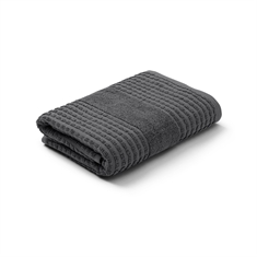 JUNA Handtuch - 100% Bio-Baumwolle - Check dunkelgrau