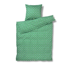 JUNA Bettwäsche - 100% ökologischer Baumwollsatin - Pleasantly grün mit Blumen