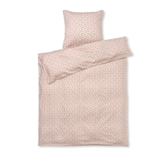 JUNA Bettwäsche - 100% ökologischer Baumwollsatin - Pleasantly weiß mit rosa Blumen