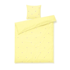 JUNA Bettwäsche - 100% Bio-Baumwolle - Daisy Gelb mit bestickten Blumen