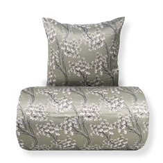 Bettwäsche - Satin - Grün wendbares Blumen-Design