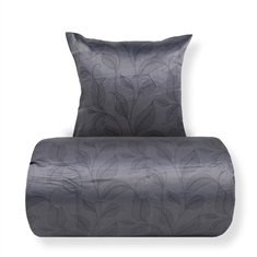 Bettwäsche - Satin - schwarzer Blattdruck
