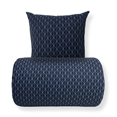 Bettwäsche - 100% Baumwolle - Wendbar mit blauem Harlequin-Design