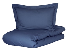 Ökologische Bettwäsche - extra weiches blaues jacquardgewebtes Bettgarnitur - 100% Bio-Baumwollsatin (GOTS) - Turiform Bettwäsche