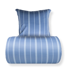Bettwäsche - 100% Baumwollsatin - Lana - Blaue und hellblaue Streifen