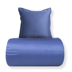 Bettwäsche - 100% Baumwollsatin - Blau mit hellblauer Paspel