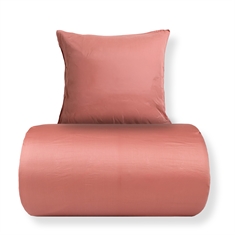 Bettwäsche - 100% Baumwollsatin - Rosa mit hellrosa Paspelkante