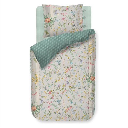 Bettwäsche mit Blumenmuster - 140x220 cm - Petites Fleurs Khaki - Bettwäsche mit doppelseitigem Design - 100% Baumwolle - Pip Studio