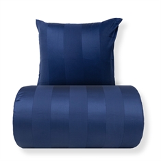 Bettwäsche - 100% Baumwollsatin - breite blaue Streifen