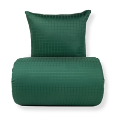 Bettwäsche - GOTS-zertifiziertes Bio-Baumwollsatin - Grüne jacquardgewebte Karos