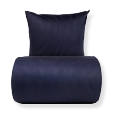 Bettwäsche - ägyptische Baumwolle - dunkelblaue, jacquardgewebte Streifen