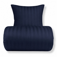 Bambus-Bettwäsche - 100% Bambus - dunkelblaue, jacquardgewebte Streifen