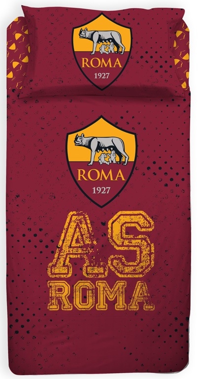 Fußball-Bettwäsche - 100% Baumwolle - Kinderbettwäsche 140x200 cm - A.S. Roma