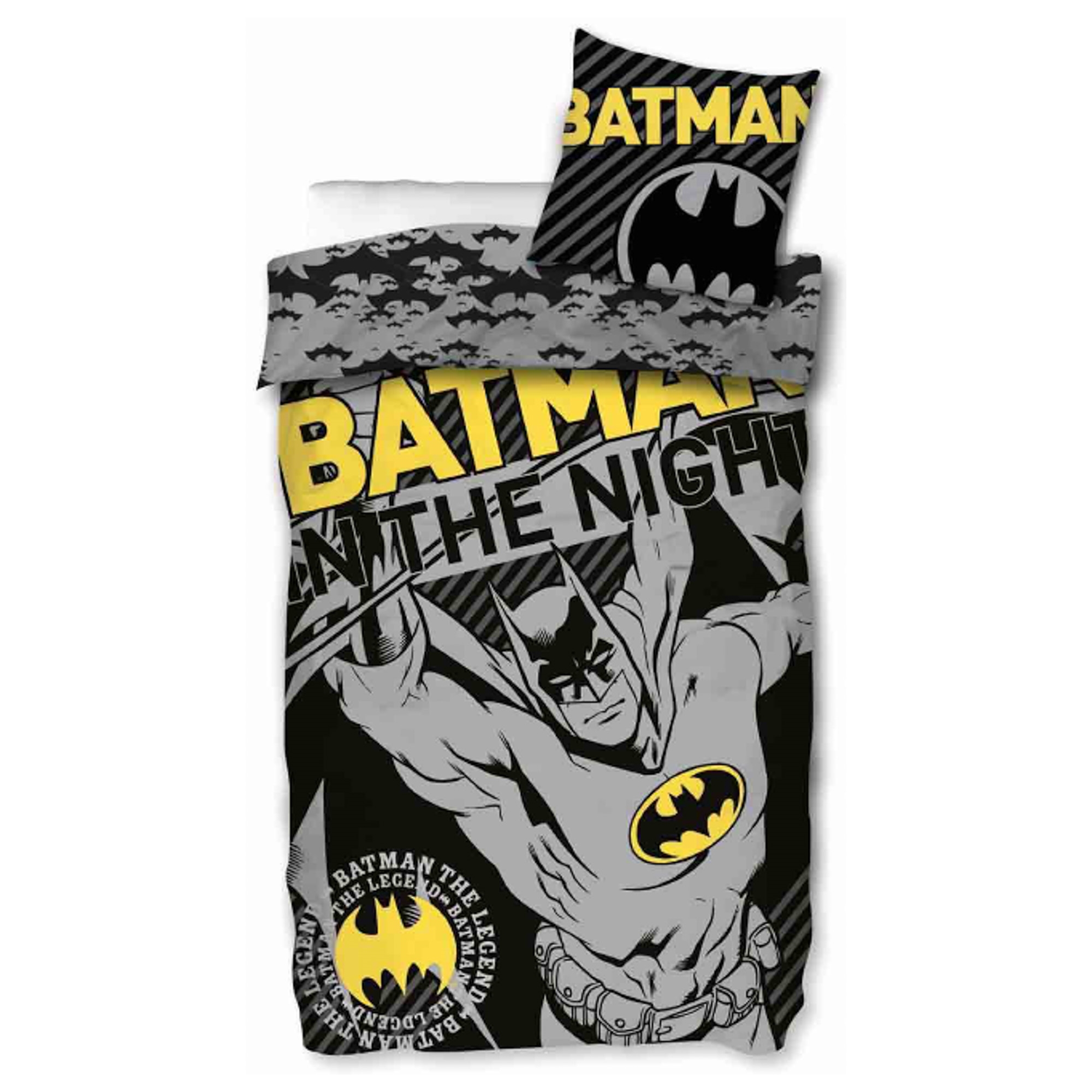 Batman Bettwäsche - 100% Baumwolle - Kinderbettwäsche 140x200 cm - In The Night