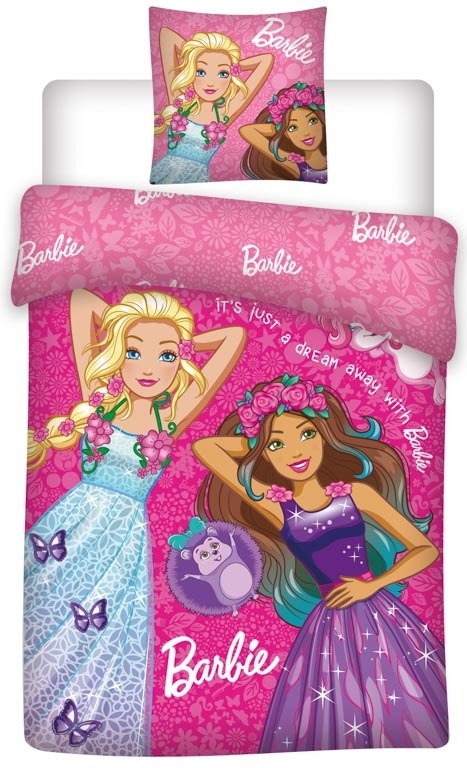 Barbie-Bettwäsche - 100% Baumwolle - Junior-Bettwäsche 100x140 cm - Barbie und Motive