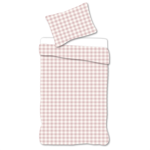 Baby-Bettwäsche 70x100 cm - Bettwäsche-Set mit rosa und weißen Karos - 100% weiche Baumwollbettwäsche