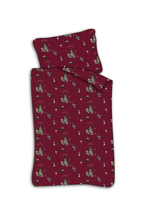 Junior Weihnachtsbettwäsche 100x140 cm - Weihnachtsbettwäsche mit Weihnachtsmäusen als Dekoration - 100% weiche Baumwollbettwäsche