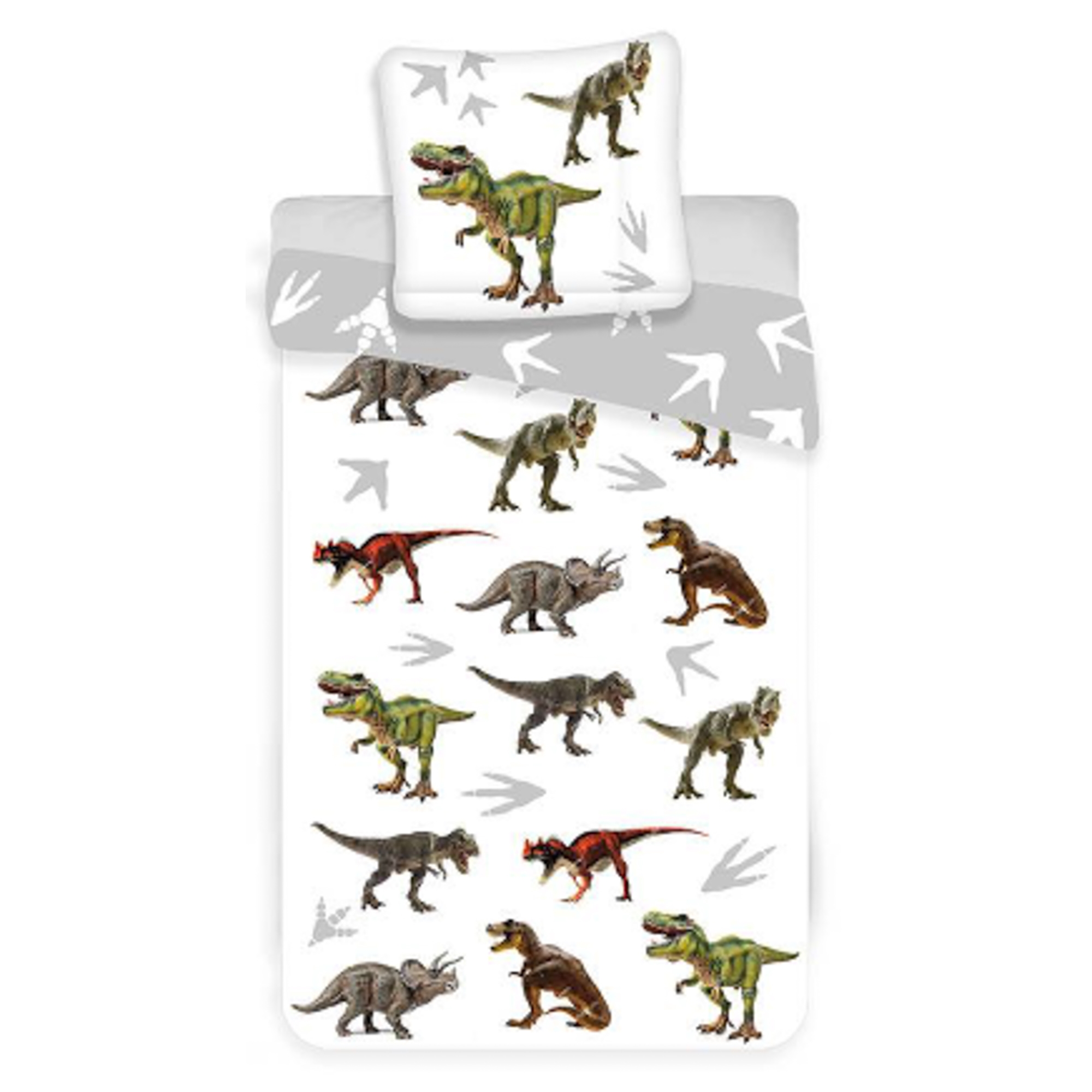 Dinosaurier-Bettwäsche für Erwachsene - Dinosaurier-Bettwäsche-Set - 100% Baumwolle - Bettbezug mit 2 Designs