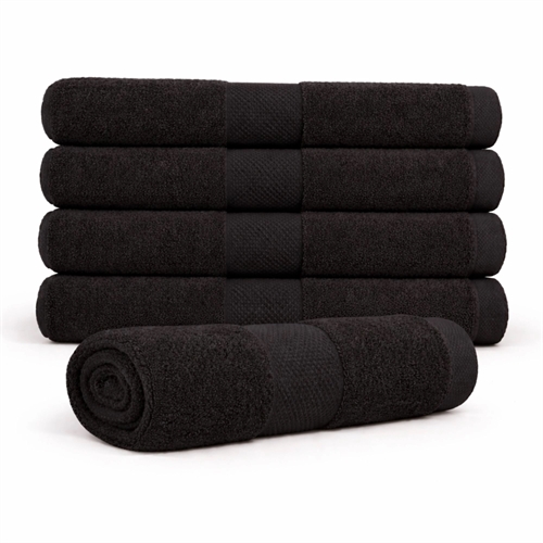 Baumwoll-Handtuch - 100% Baumwolle - Badetuch 70x140 cm - Diamant - Schwarz