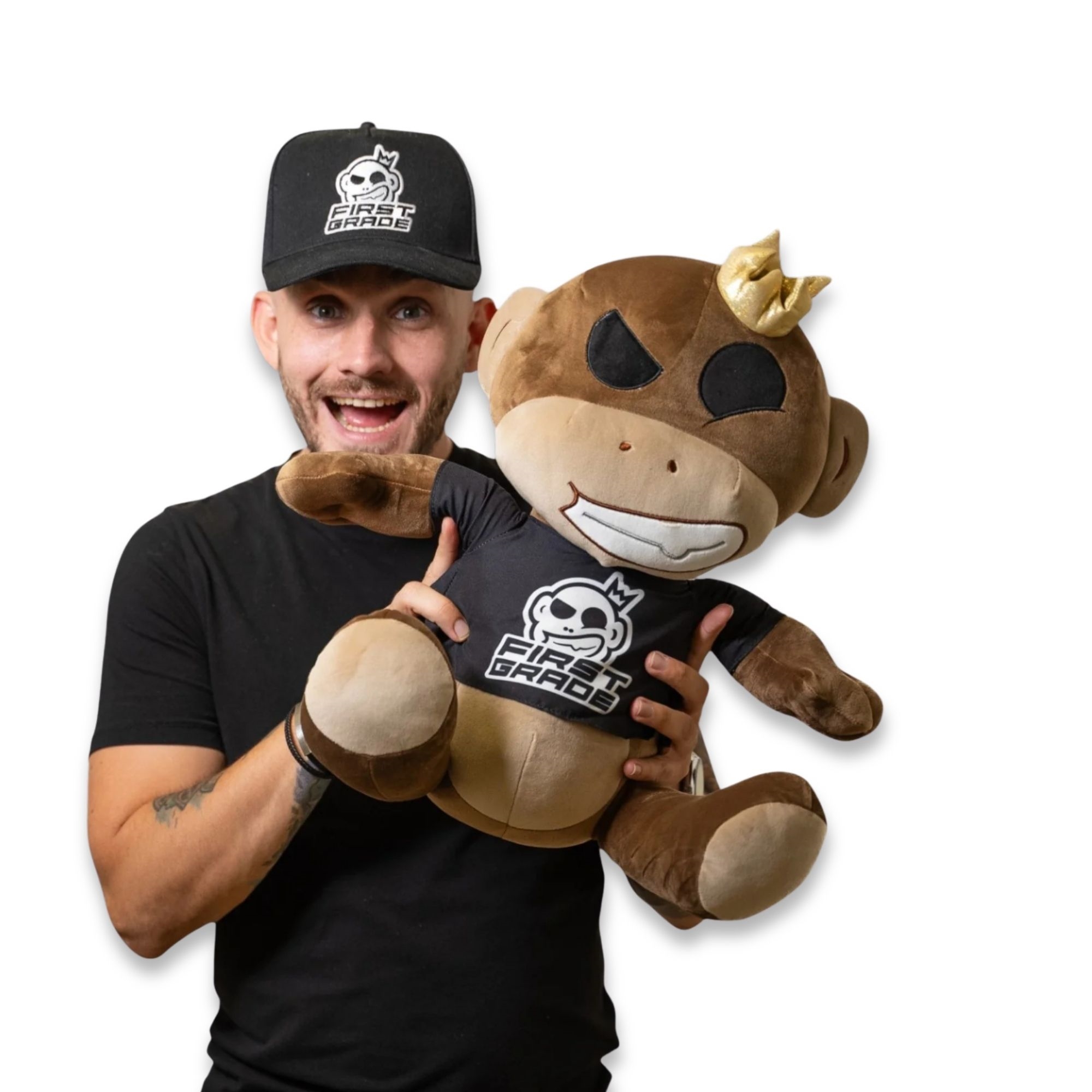 First Grade Monkey Teddybär - Squish Head - 40 cm