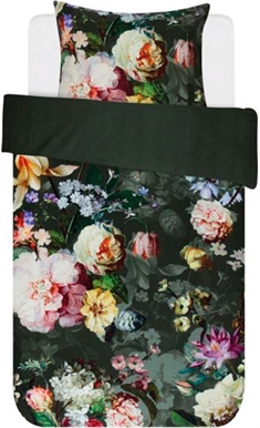 Geblümte Bettwäsche - Essenza Fleur Green - Wendbares Bettwäsche-Set - 100% Baumwollsatin-Bettwäsche