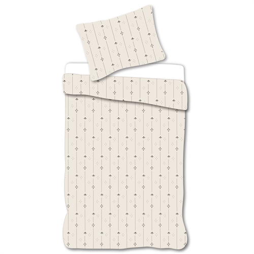 Baby-Bettwäsche 70x100 cm - Weißes Bettset mit schwarzen gemusterten Streifen - 100% weiche Baumwollbettwäsche