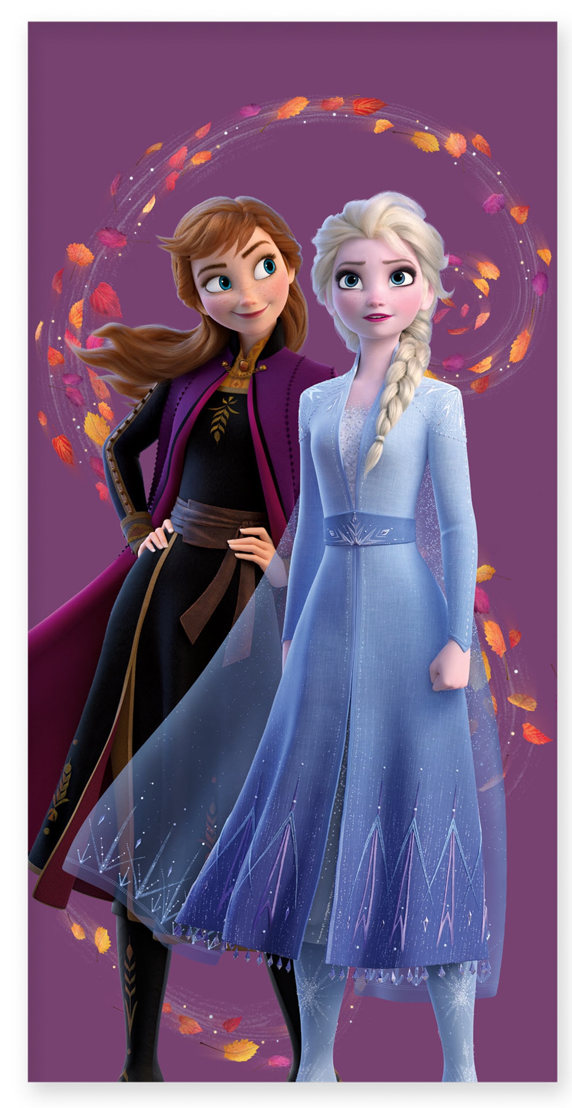 Frost Handtuch - 70x140 cm - 100% Baumwolle - Weiches Badetuch mit Anna und Elsa