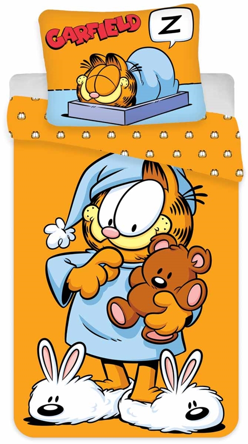 Garfield Bettwäsche - 140 x 200 cm - Garfield bereit für die Schlafenszeit - Bettwäsche-Set aus 100 % Baumwolle - Kinderbettwäsche