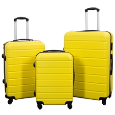 Koffer - Gelb mit Streifen - Exklusiver Hardcase-Leichtkoffer