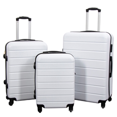 Koffer - Weiß mit Streifen - Exklusiver Hardcase-Leichtgewichtskoffer