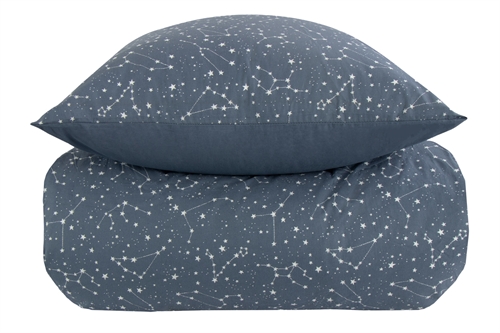 Bettwäsche 140x220 cm – Zodiac Blau – Sternbild – Decke aus 100 % Baumwolle – Borg Living Bettwäsche-Set