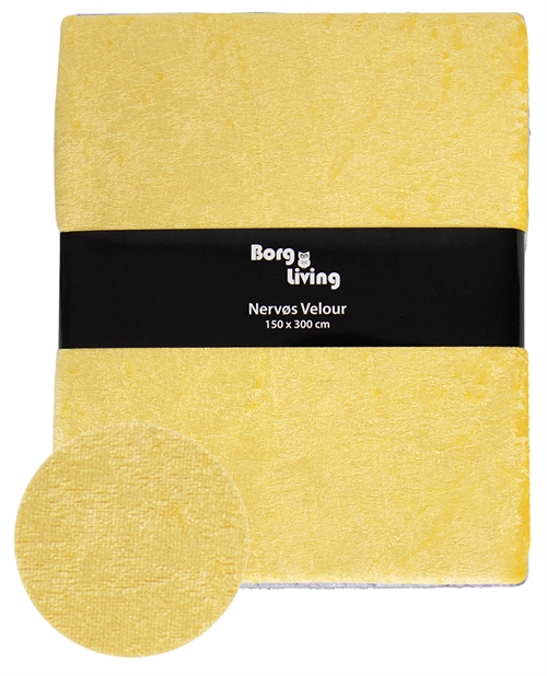 Velour Tischdecke - 9 Meter - Gelb - Knitteriger Velours - Packung mit 9 Metern