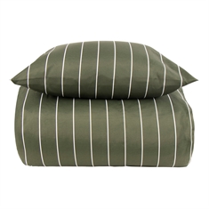 Bettwäsche - Polycotton - Grün gestreift