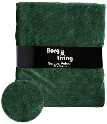 Verlours-Tischdecke - 15 Meter - Grün - Knitteriger Velours - Packung mit 15 Metern