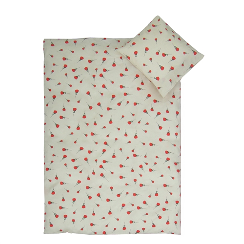 Junior-Bettwäsche 100x140 cm - Beiges Bettwäsche-Set mit Rosen - 100% weiche Baumwollbettwäsche