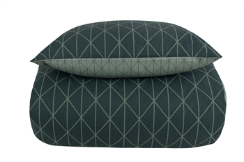 Bettwäsche für Doppeldecke 200x220 cm - Wendbares Bettwäsche-Set - Harlequin Grün - Doppeldeckenbezug - Baumwolle