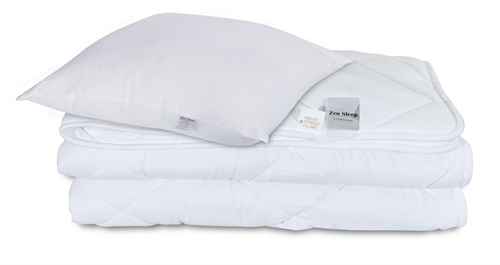 Decken- und Kissenset - Ganzjahresdecke 140 x 220 cm + Kissen 60 x 63 cm - Faserbettdecke - allergikerfreundliche Decke und Kissen von Zen Sleep