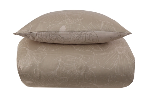 King-Size-Bettwäsche - 240 x 220 cm - Wendedesign aus 100 % Baumwollsatin - Big Flower sand - Bettwäsche-Set von By Night