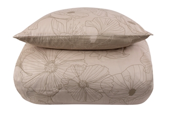 Bettwäsche 140 x 200 cm - Wendedesign aus 100 % Baumwollsatin - Big Flower Sand - Bettwäsche-Set von By Night