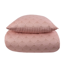 Bettwäsche - Baumwollsatin - Fan Peach - Wendbares grafisches Muster