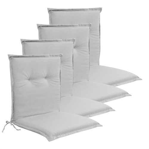 Luxus PLUS Gartenkissenpaket für Gartenstuhl 4 Stk. - Dicke Schaumkern 7 cm - Graue Gartenstuhlkissen mit extra hohem Komfort & UV-beständigem Bezug - Nordstrand Home Kissen