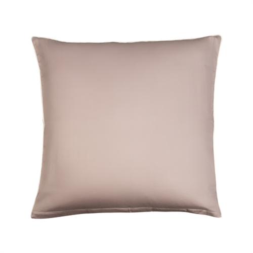 Kissenbezug 60x63 cm - 100% Baumwollsatin - Solider grauer Kopfkissenbezug mit Paspelkante - Extra weicher Kissenbezug von By Borg