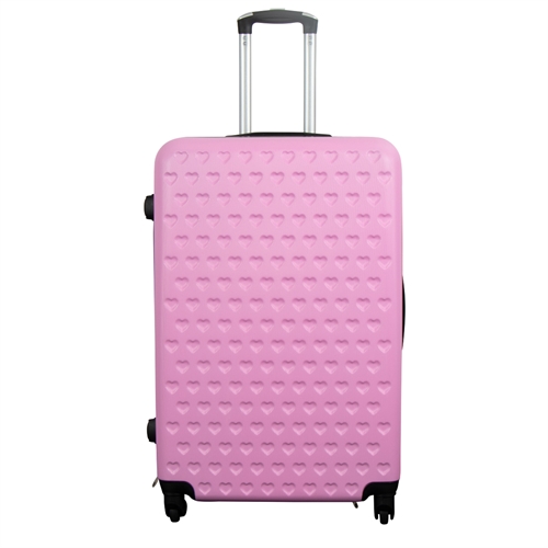 Großer Koffer Rosa mit Herzen Hardcase Koffer-Angebot - Exklusiver Reisekoffer