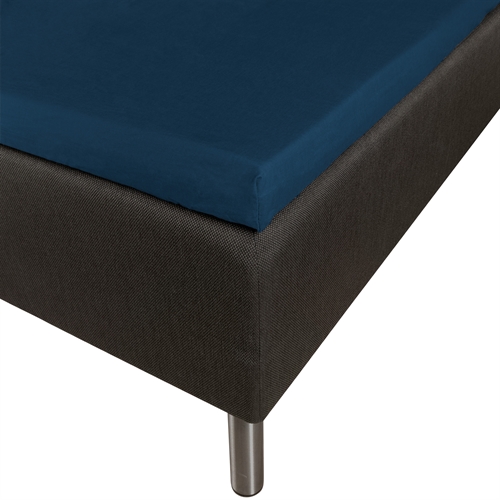 Weiches Umschlaglaken 180x210 - 100% Baumwollsatin - 8 cm Höhe - Blaues Laken für Topper - By Night Satin Laken