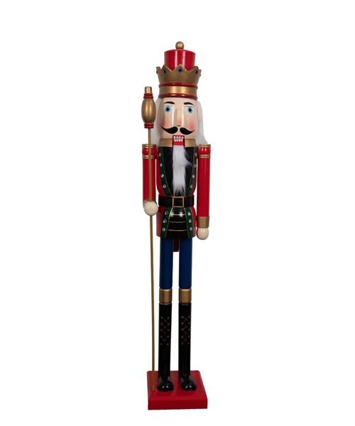 Großer Nussknacker - 120 cm - Nussknackerfigur aus Holz - Weihnachtsdekorationen für zu Hause