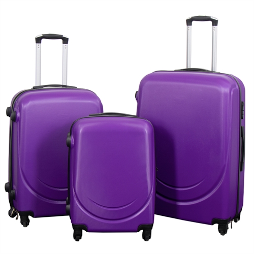 Koffer-Set - 3-tlg. - Hardcase-Reisekoffer - Classic Lila - Leichte Koffer