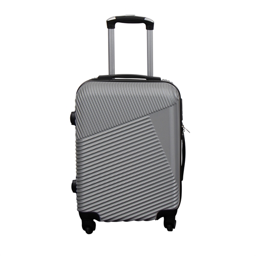 Kabinenkoffer - Leichter Hardcase-Koffer - Größe klein - Silber Linien