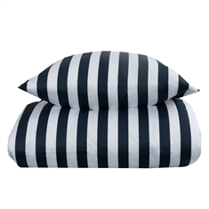 Bettwäsche - 100% Baumwollsatin - Nordic Stripe - Dunkelblaue Streifen