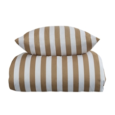 Bettwäsche - 100% Baumwollsatin - Nordic Stripe - sandfarbene Streifen