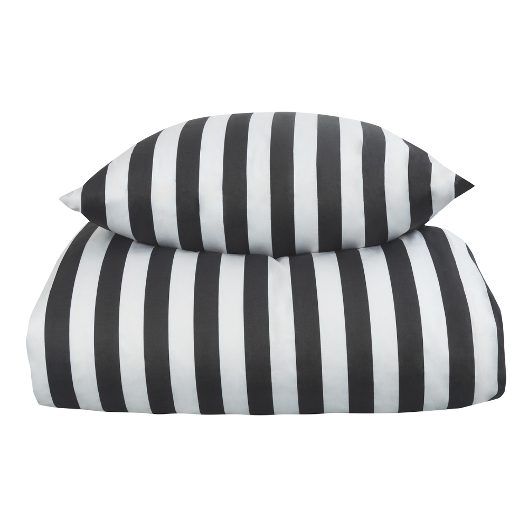 Bettwäsche - 100% Baumwollsatin - Nordic Stripe - dunkelgraue Streifen